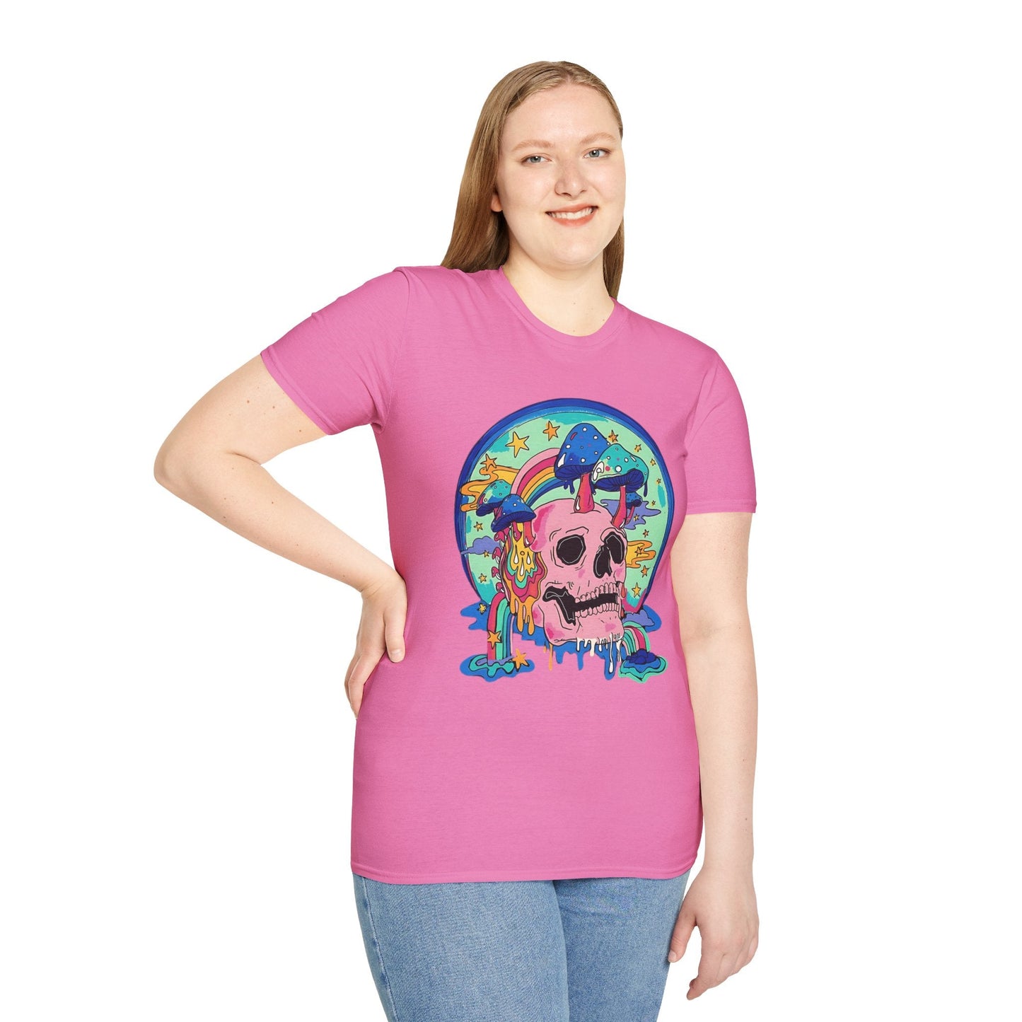 Skull Graphic Tee Unisex Gildan Softstyle 64000 100 Cotton Short Sleeve Shirt Art Design