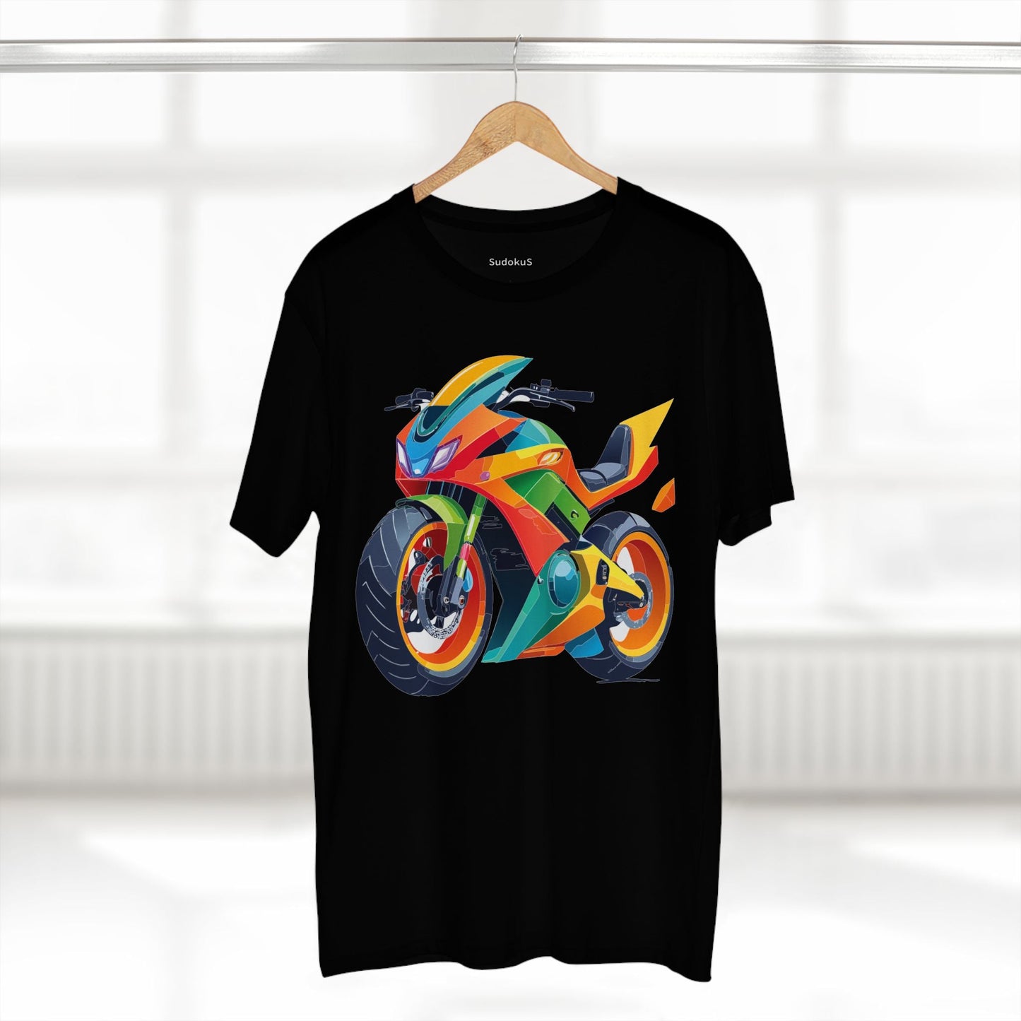 Moto Bike Graphic Unisex 100 Cotton Staple Tee 5