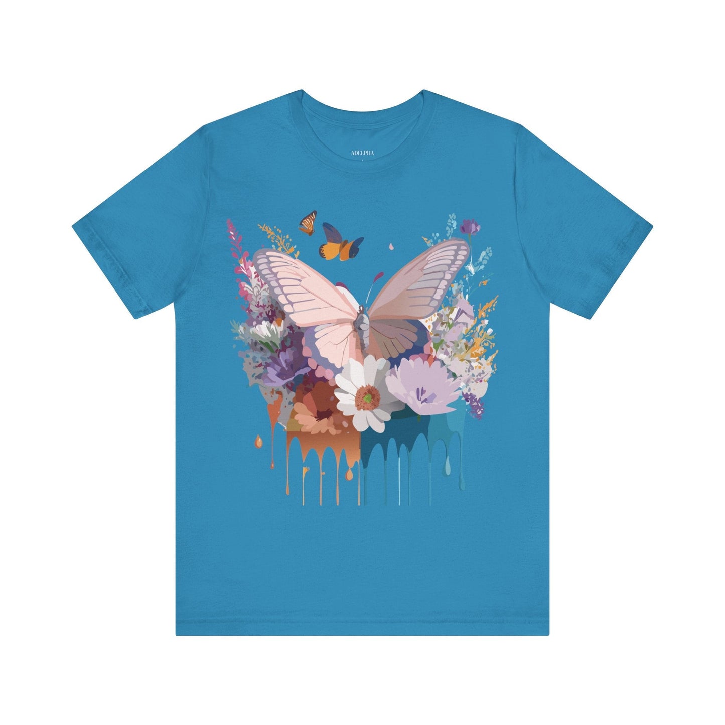 Butterfly Graphic Tee Unisex Vintage Art Design Adelpha Short Sleeve