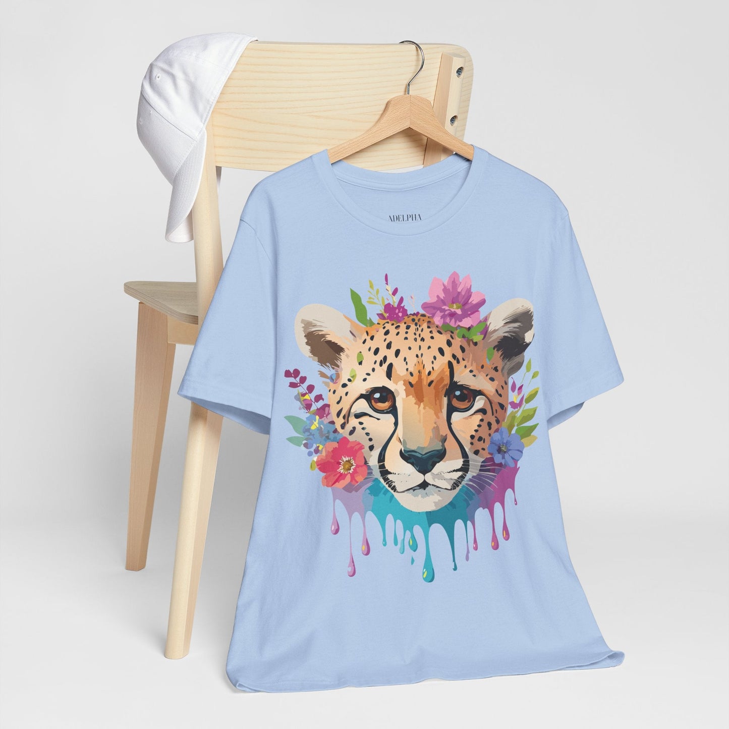 Adelpha Graphic Tee Cheetah Art Design Unisex Short Sleeve Shirt