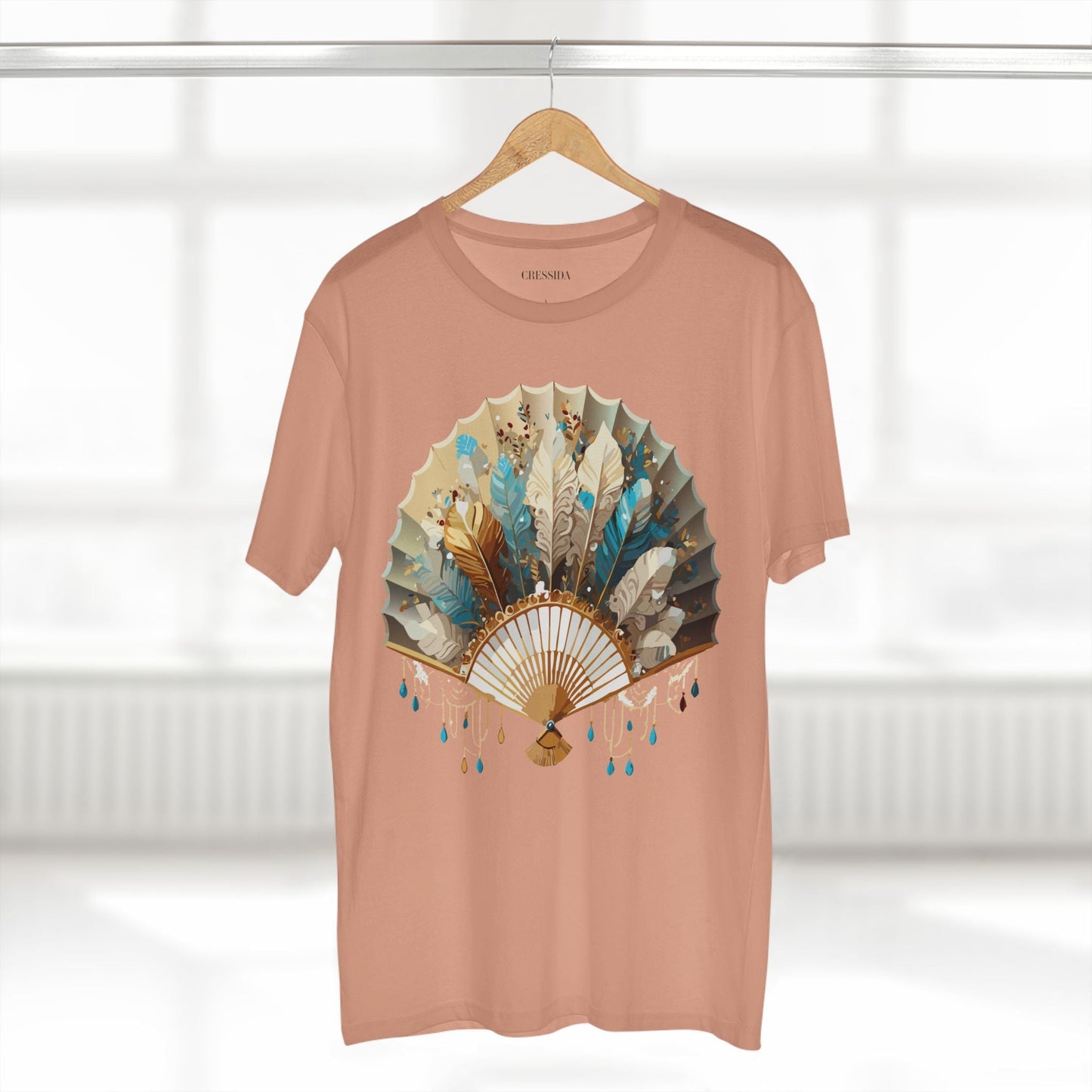 Antique Fan Graphic Design T-Shirt Unisex 100 Cotton Floral Carnival Artwork Tee 9