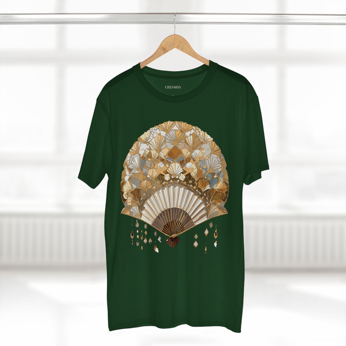Antique Fan Graphic Design T-Shirt Unisex 100 Cotton Floral Carnival Artwork Tee 10
