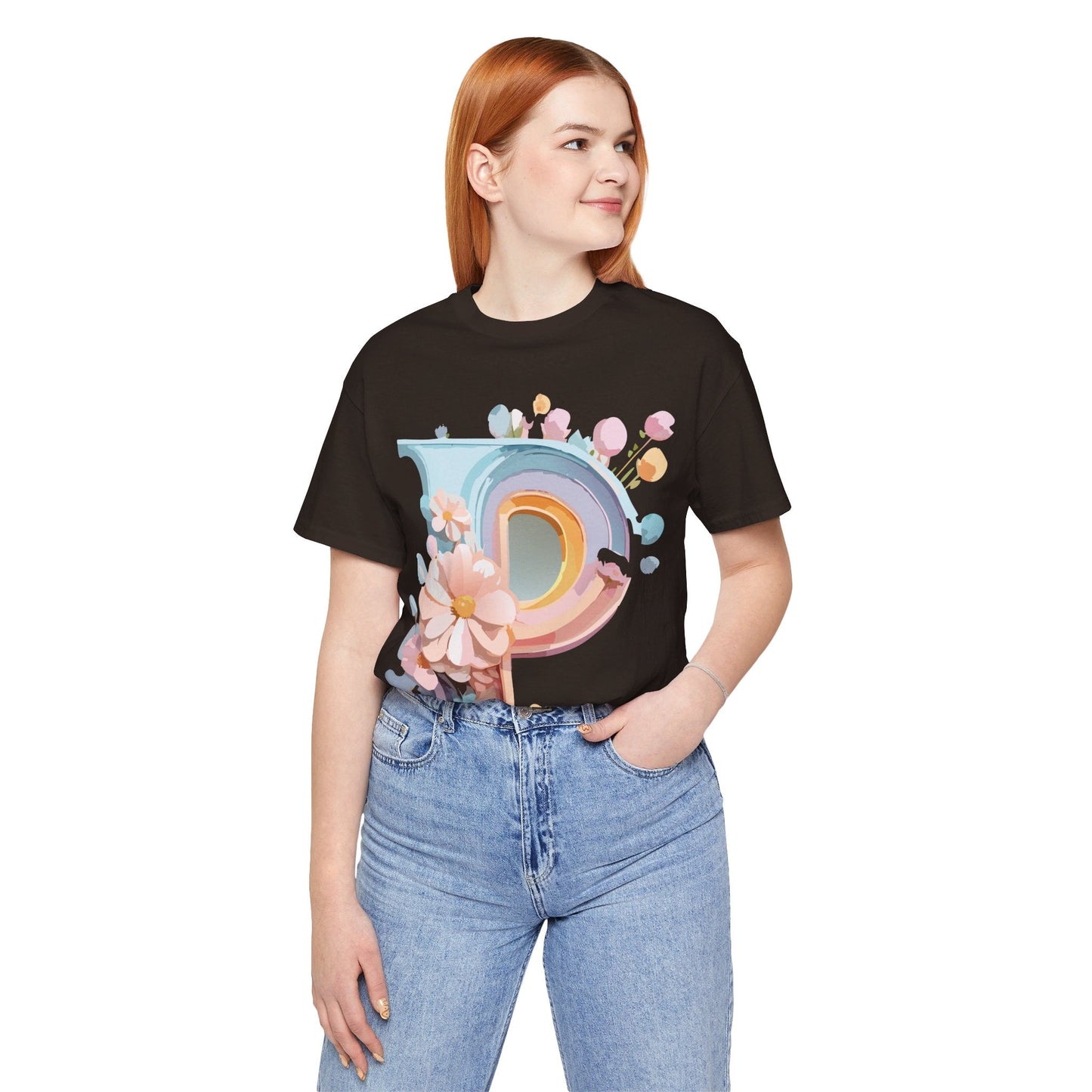 Letter P Shirt Graphic Tee Unisex Short Sleeve Vintage Inspired Art From Adelpha