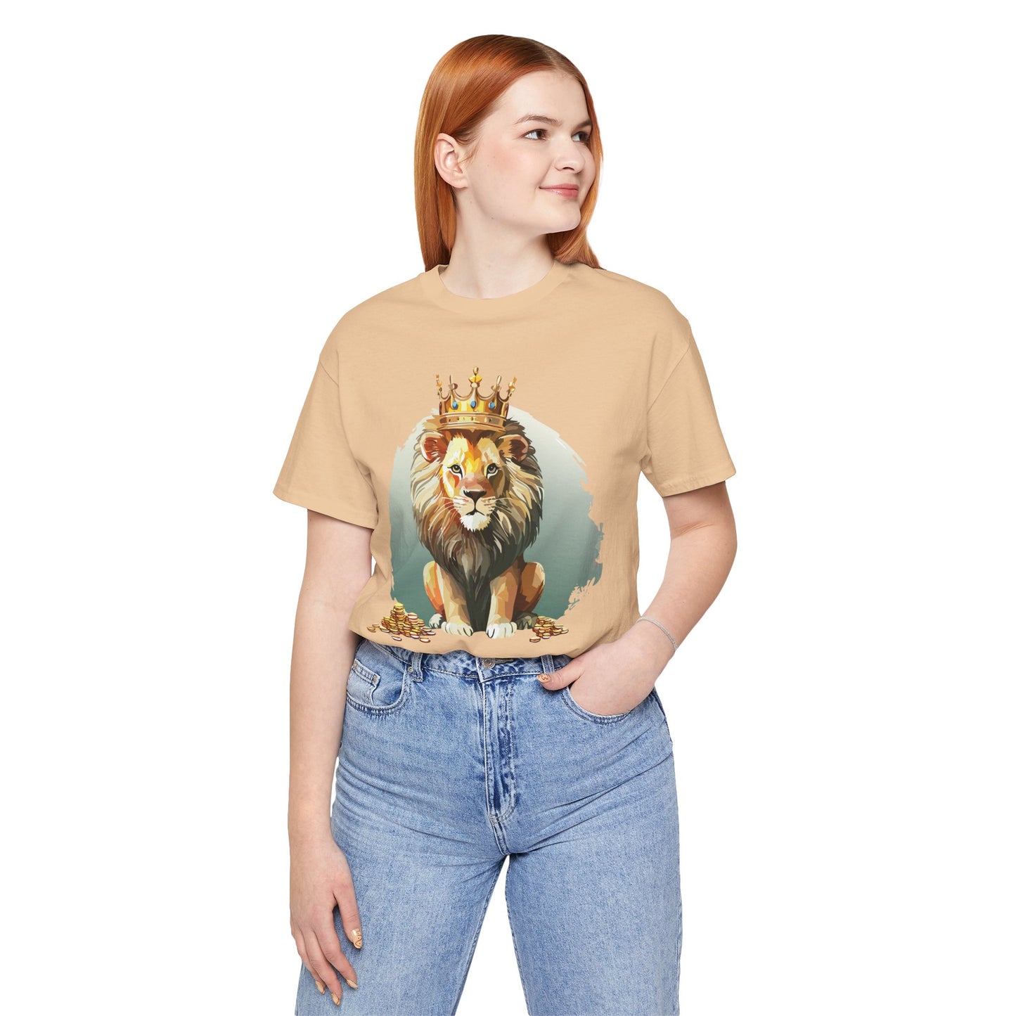 Regal Lion Short Sleeve Tee, Animal Shirt, Lion Tee, Unisex Top, Birthday Gift, Shirt with Animal design