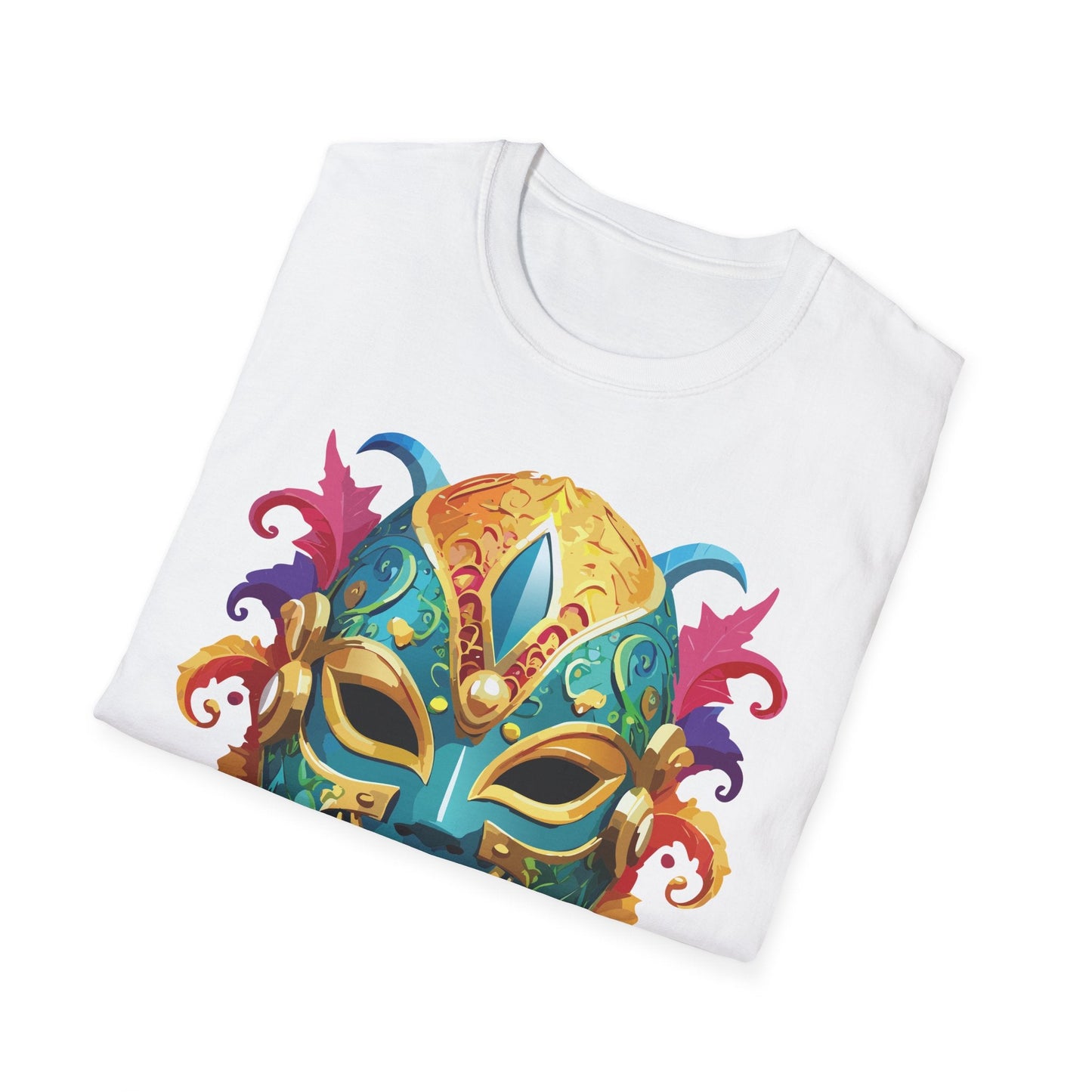 Mask Tee Shirt Unisex Softstyle Gildan 64000 100 Percent Ring Spun Cotton Comfortable Masquerade Tee