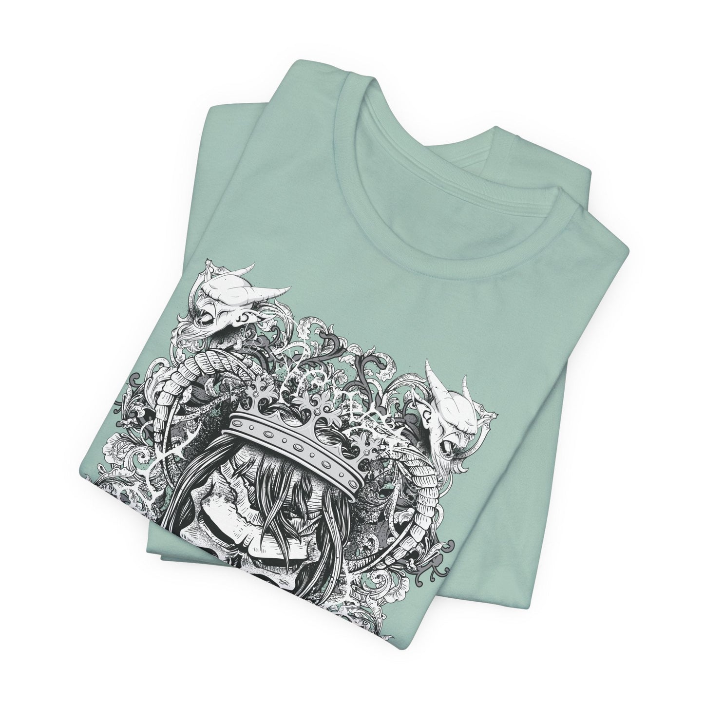 Gothic Skull Illustration Graphic Unisex Cotton T-Shirt r13