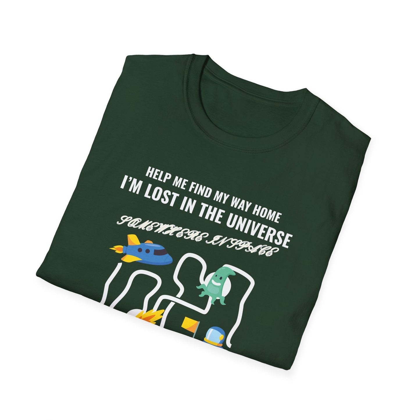 Lost in the Universe TShirt Unisex Cotton Cute Space Maze Graphic Tee