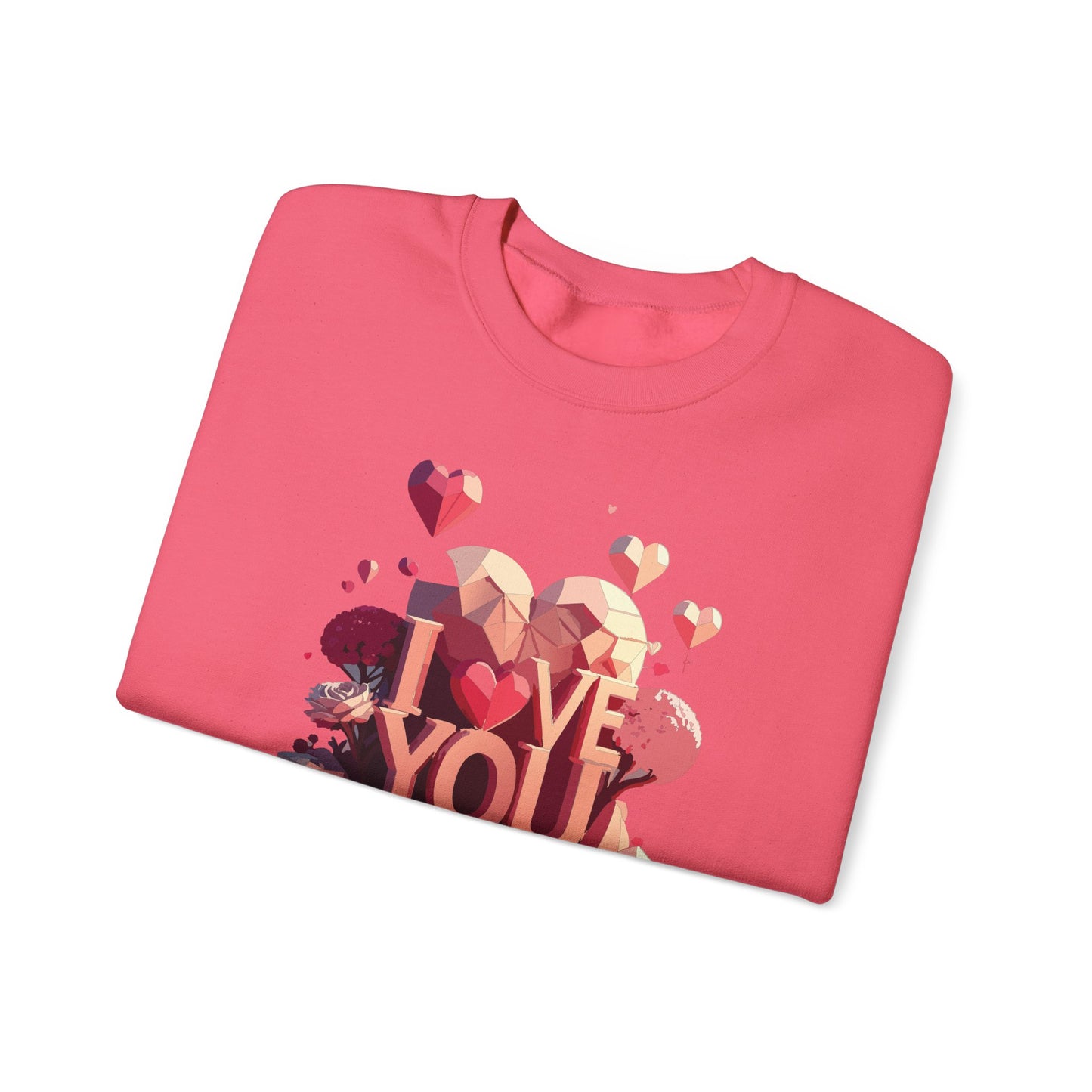 Unisex Big Heart Love Sweatshirt, Love Heart Sweatshirt, Floral Love Sweatshirt, 50/50 Cotton-Poly Valentine's Day Sweatshirt 10