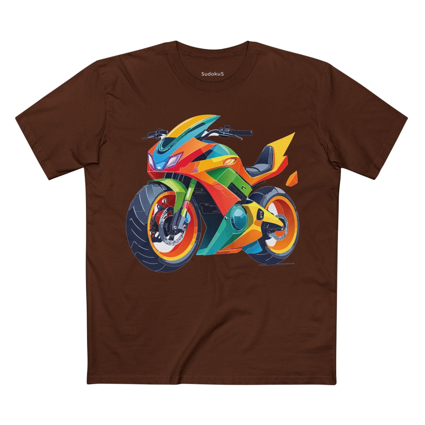 Moto Bike Graphic Unisex 100 Cotton Staple Tee 5