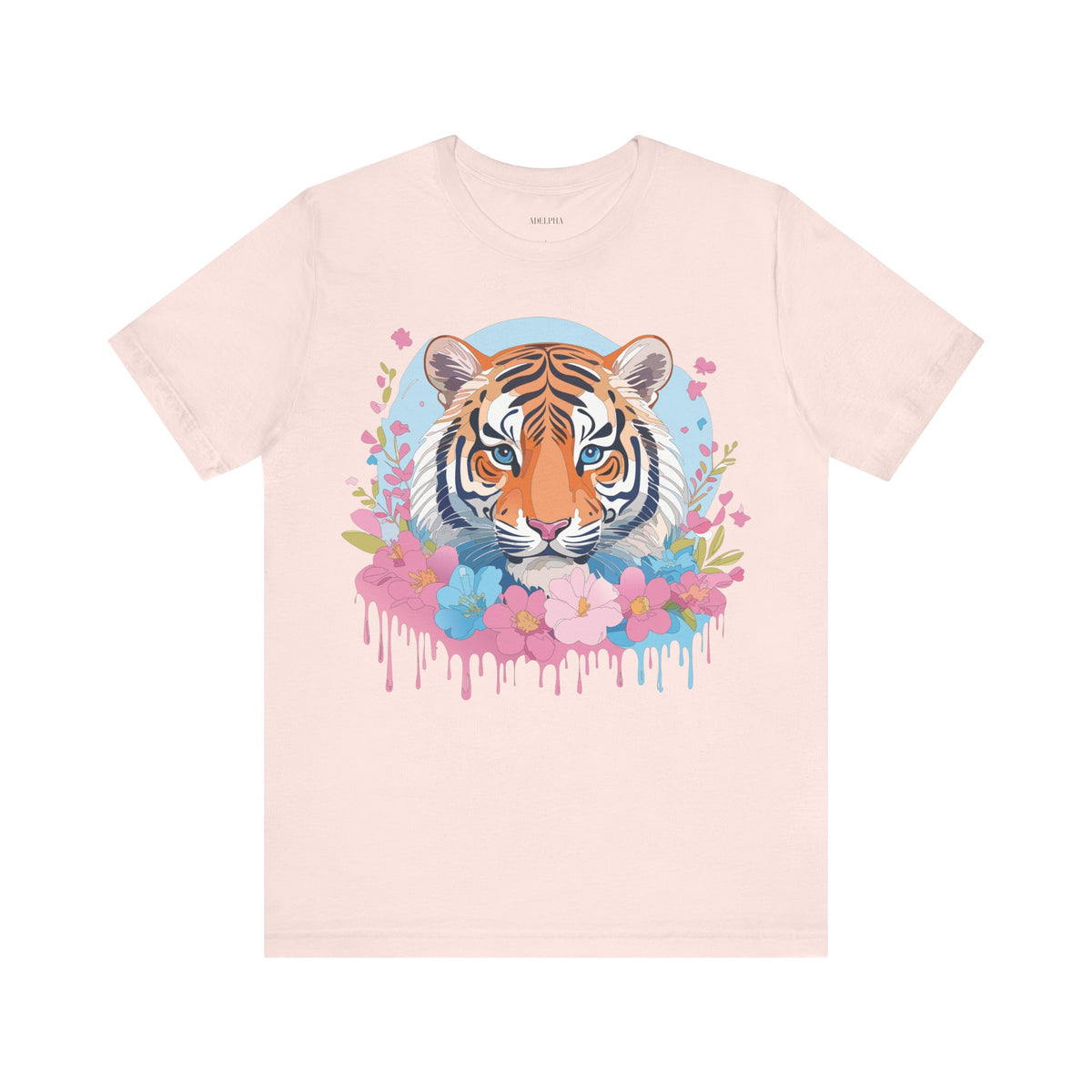 Tiger Graphic Unisex Cotton Bella+Canvas Tee with Art Animal Design e71