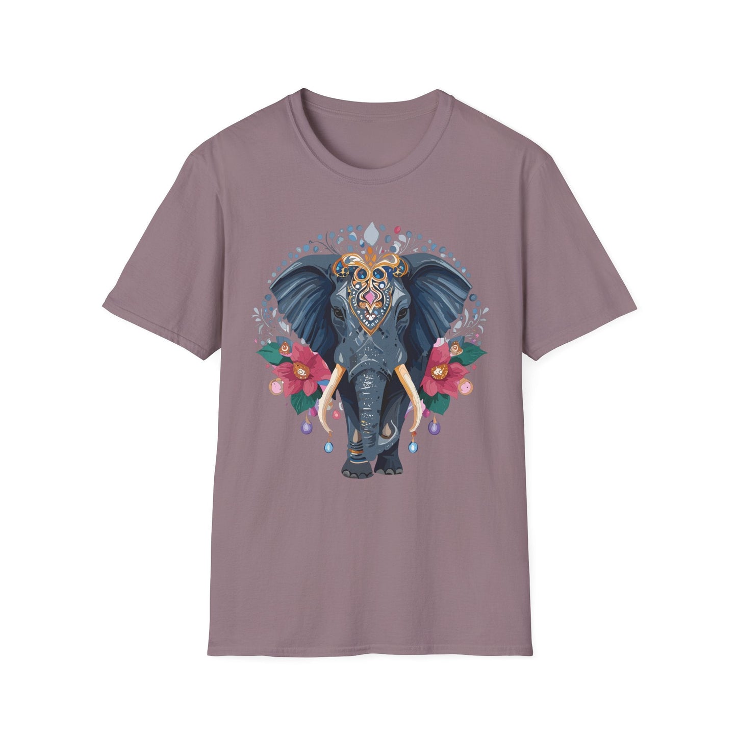 Elephant Graphic T Shirt Unisex Cotton Tee Softstyle Gildan 64000 Elephant Design