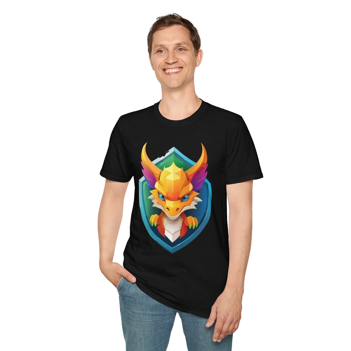 Dragon T Shirt Unisex Dragon Graphic Tee With Animal Design Soft Cotton Gildan Softstyle 64000
