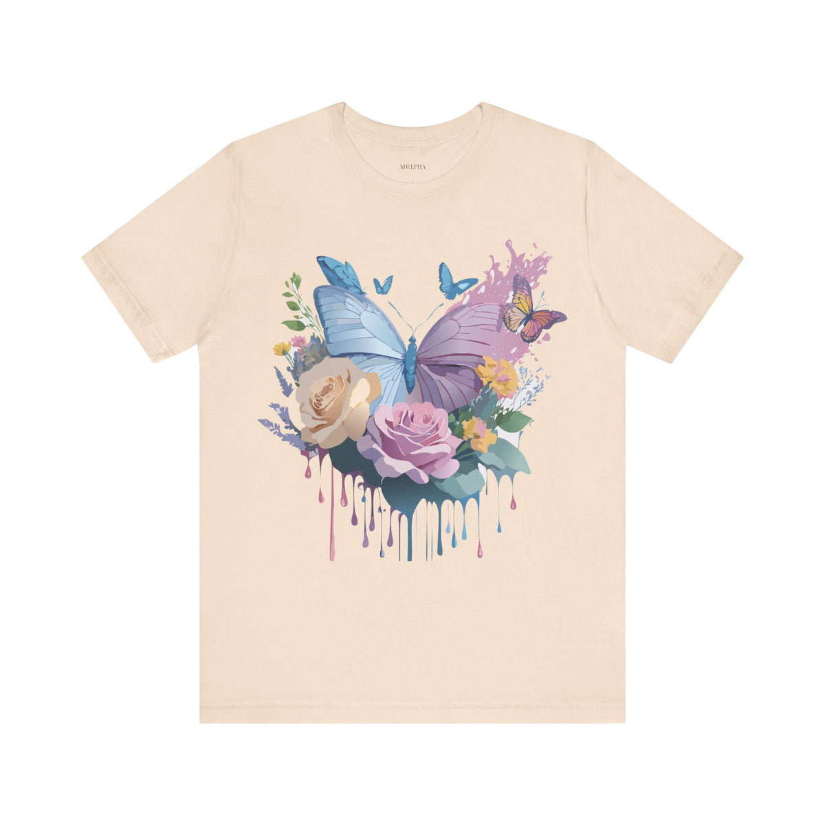 Butterfly Graphic Unisex Cotton Bella+Canvas Tee with Art Design n34
