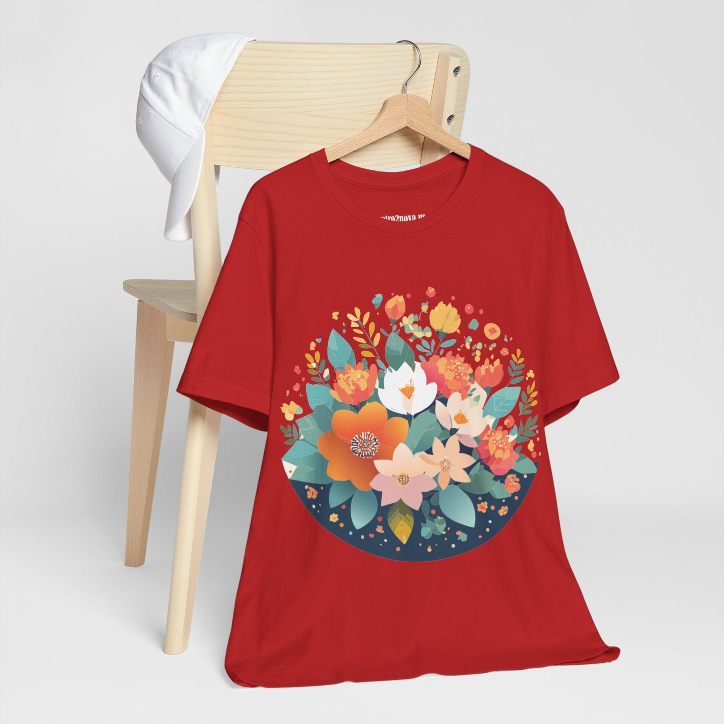 Floral Flowers Shirt Unisex Lightweight Breathable Jersey Tee Floral Pattern Short Sleeve
