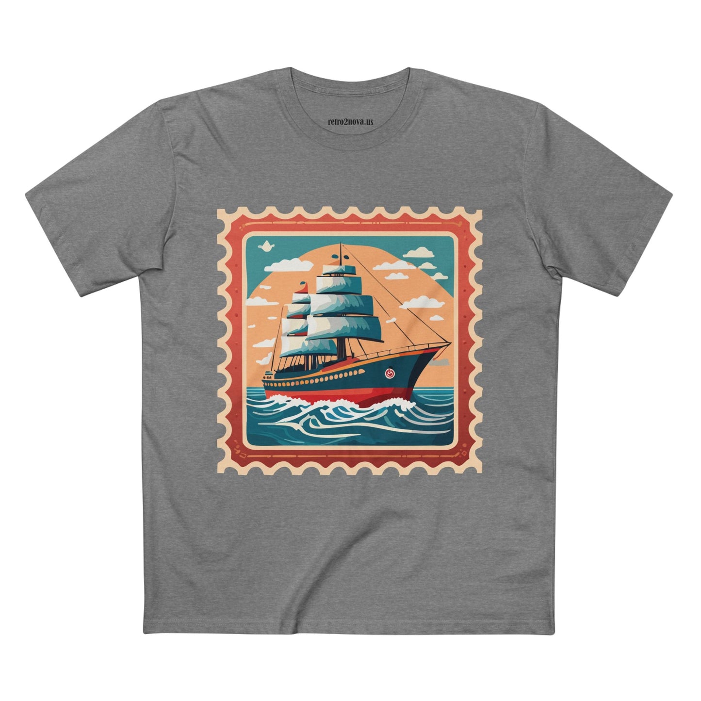 Postage Stamp Shirt Unisex Premium Cotton Tee With Original Art Design Retro2Nova
