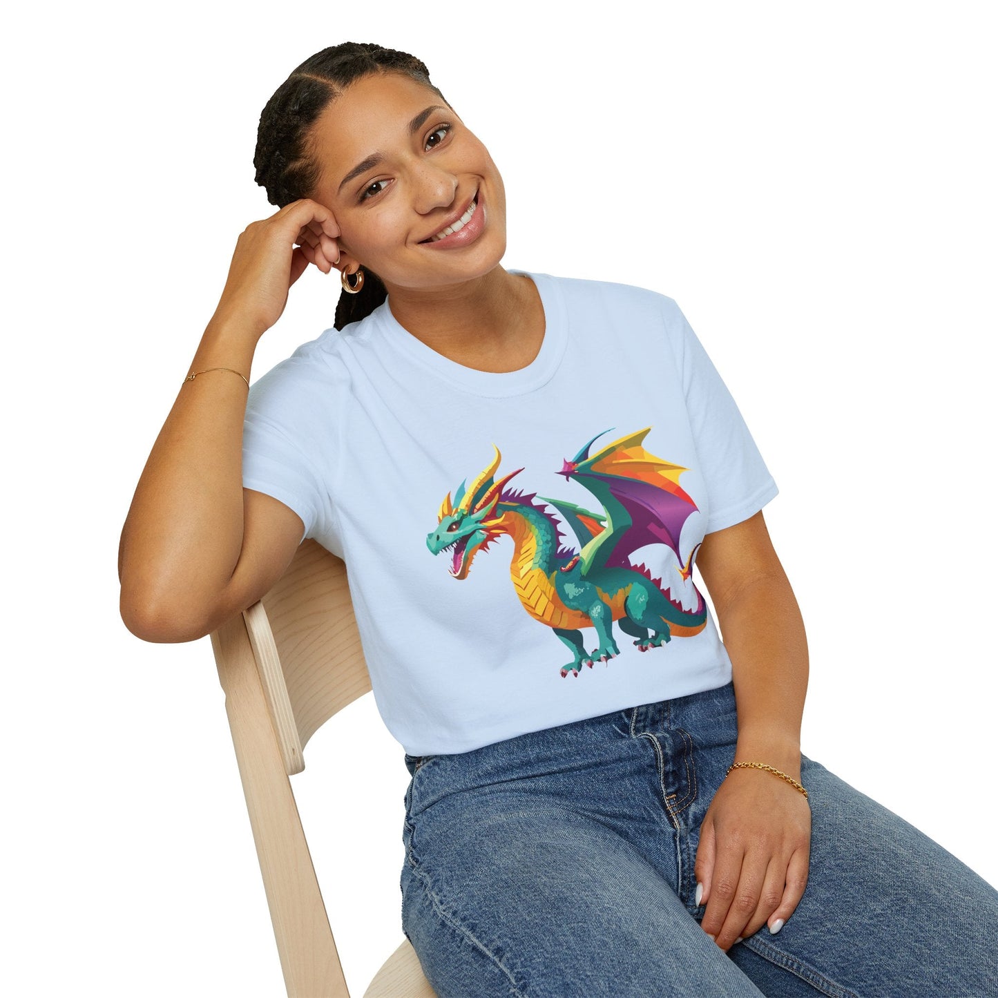 Dragon T Shirt Unisex Short Sleeve Art Design Gildan Softstyle Cotton Tee For Animal Lovers