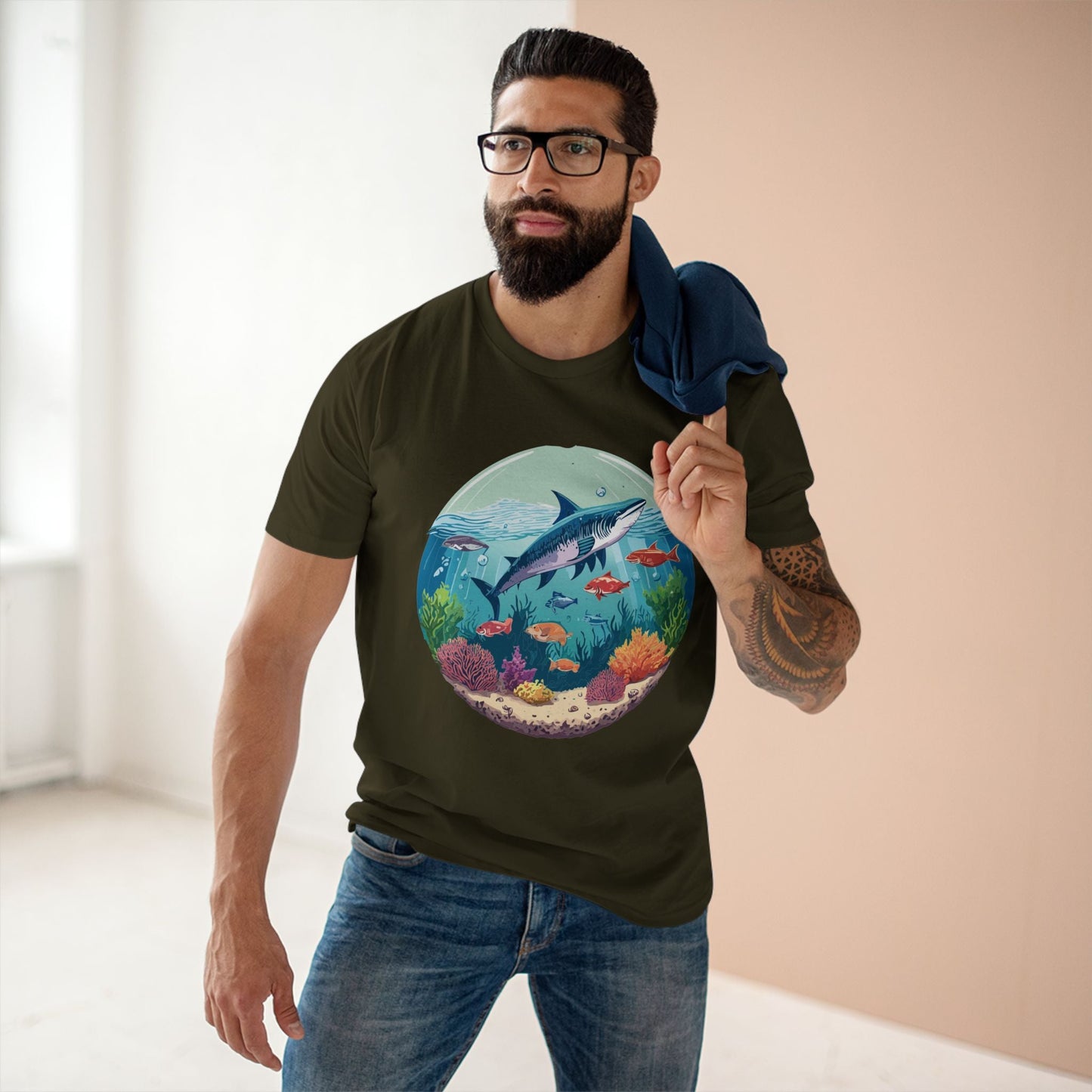 Ocean Shirt Ocean Pacific OP17 Unisex Premium Cotton Staple Tee With Original Art Design