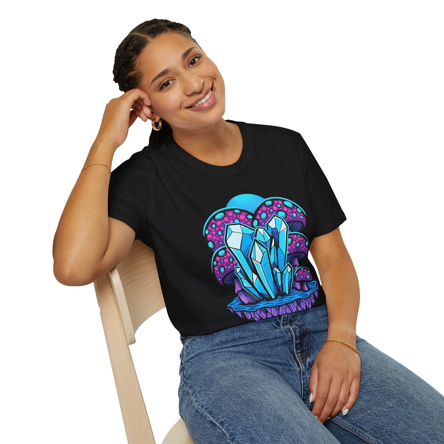Mashroom Tee Shirt Softstyle Gildan 64000 100 Percent Ring Spun Cotton Breathable Funny Fungus