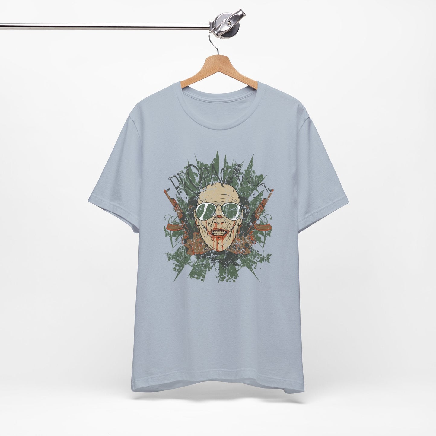 Retro Skull Floral Graphic Design Unisex Cotton T-Shirt G-2