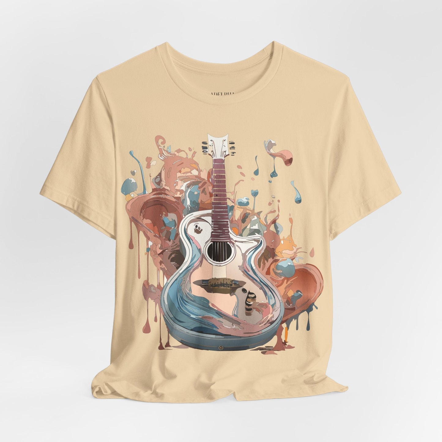 Music Graphic Unisex 100 Cotton Vintage Art with Musical Elements Tee 56