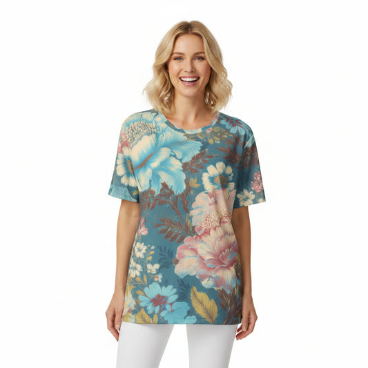 Unisex Poly T-Shirt with Floral Print