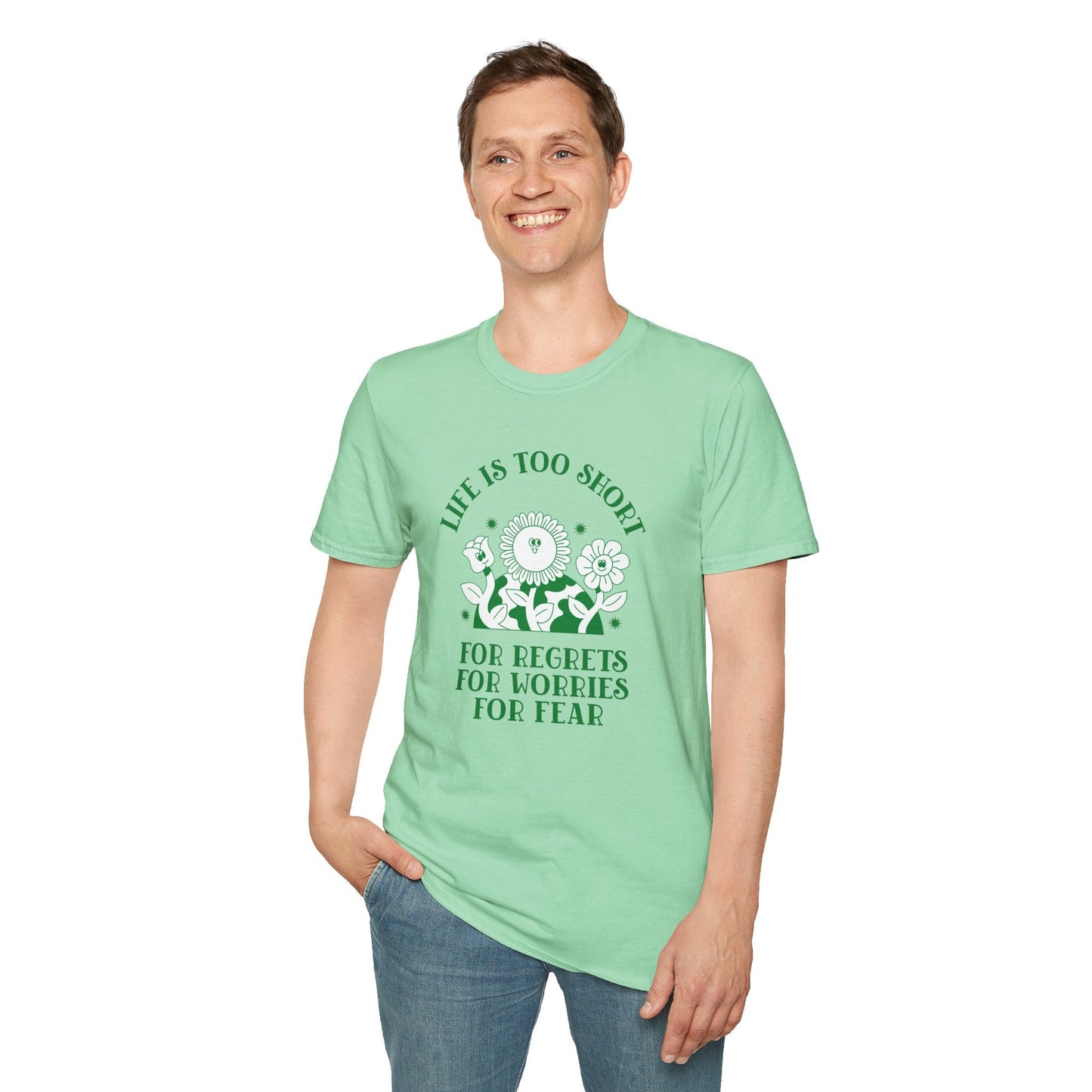 Positive Slogan T Shirts With Positive Words Tee Shirt Good Quotes Unisex Gildan Softstyle 64000 100 Percent Cotton