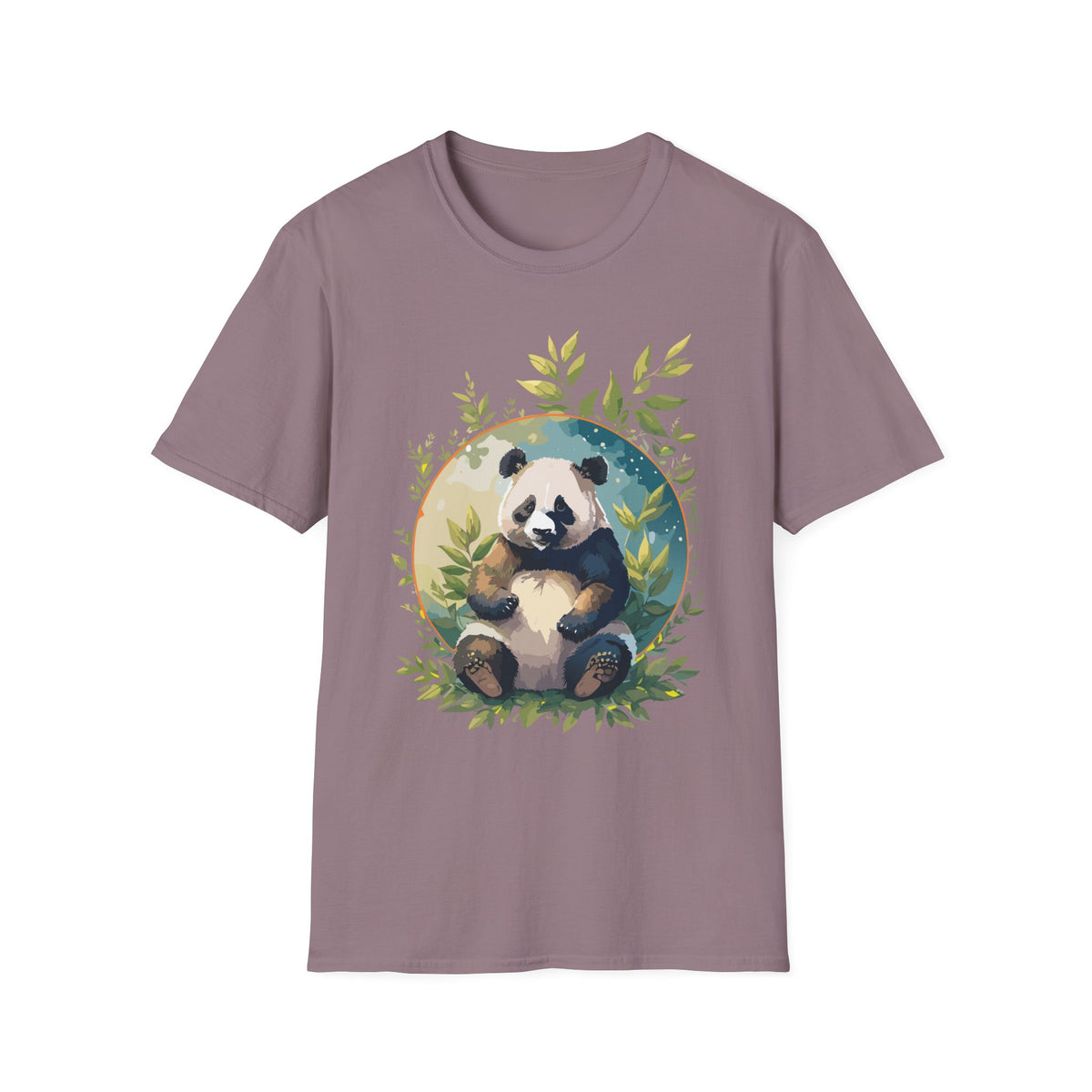 Panda with Leaves T-Shirt | Cute Panda Illustration Tee