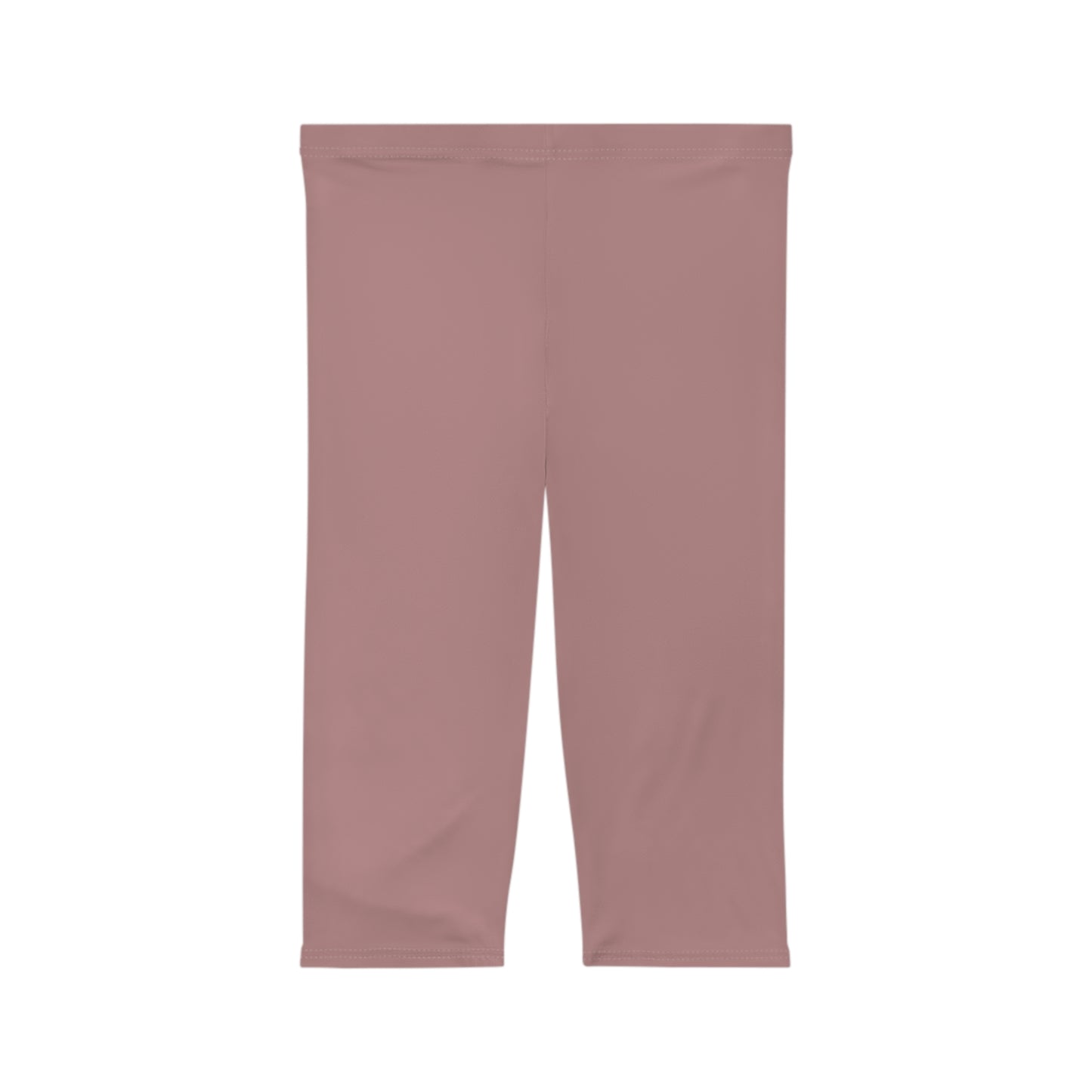 Rosy Taupe Color Women's Brushed Suede Poly Span Casual Capri Leggings XS-2XL