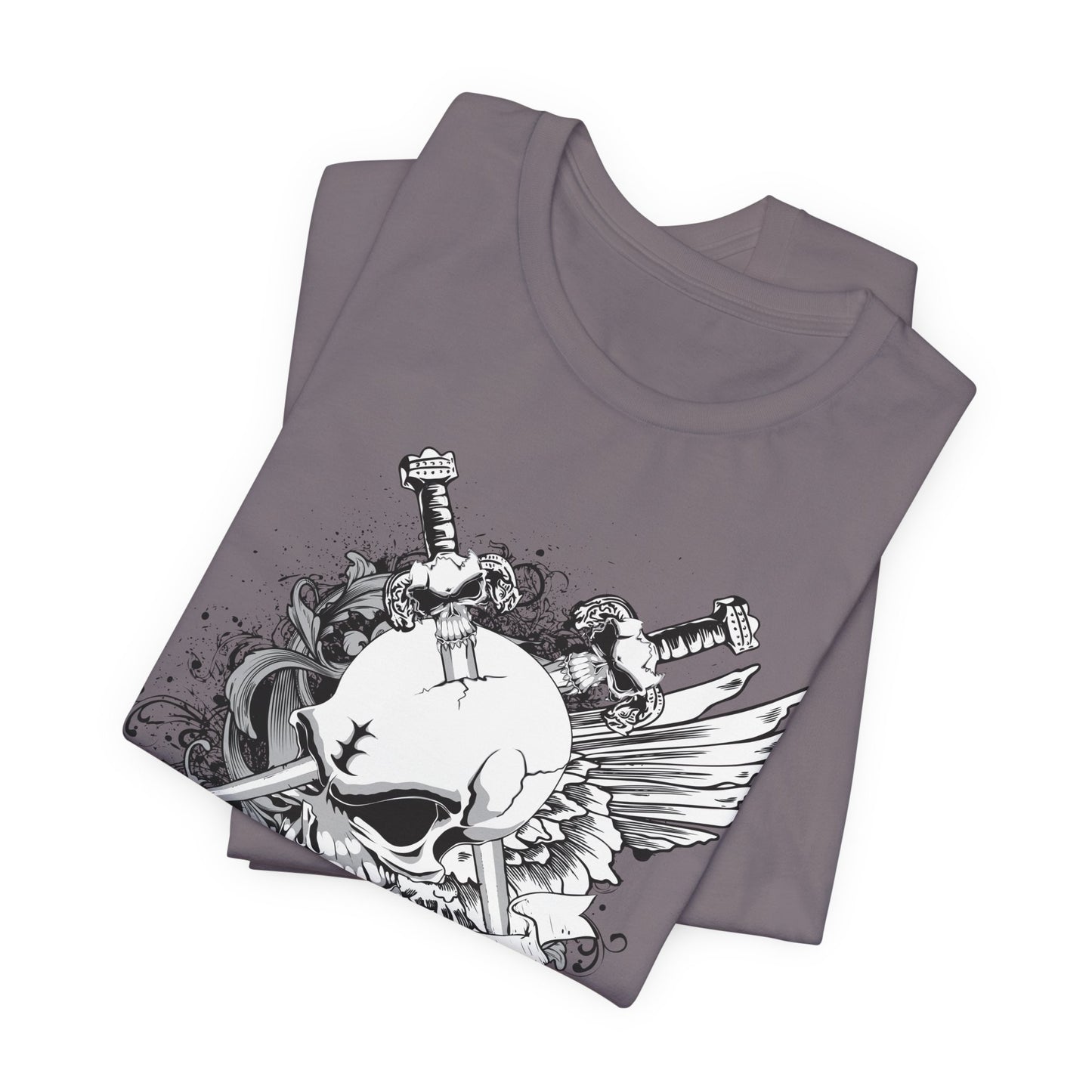 Dagger Skull Graphic Design Tee, Skull Shirt, Vintage Tees, Art Design T-Shirt, Vintage Graphic Tee, Art Shirts with Skulls