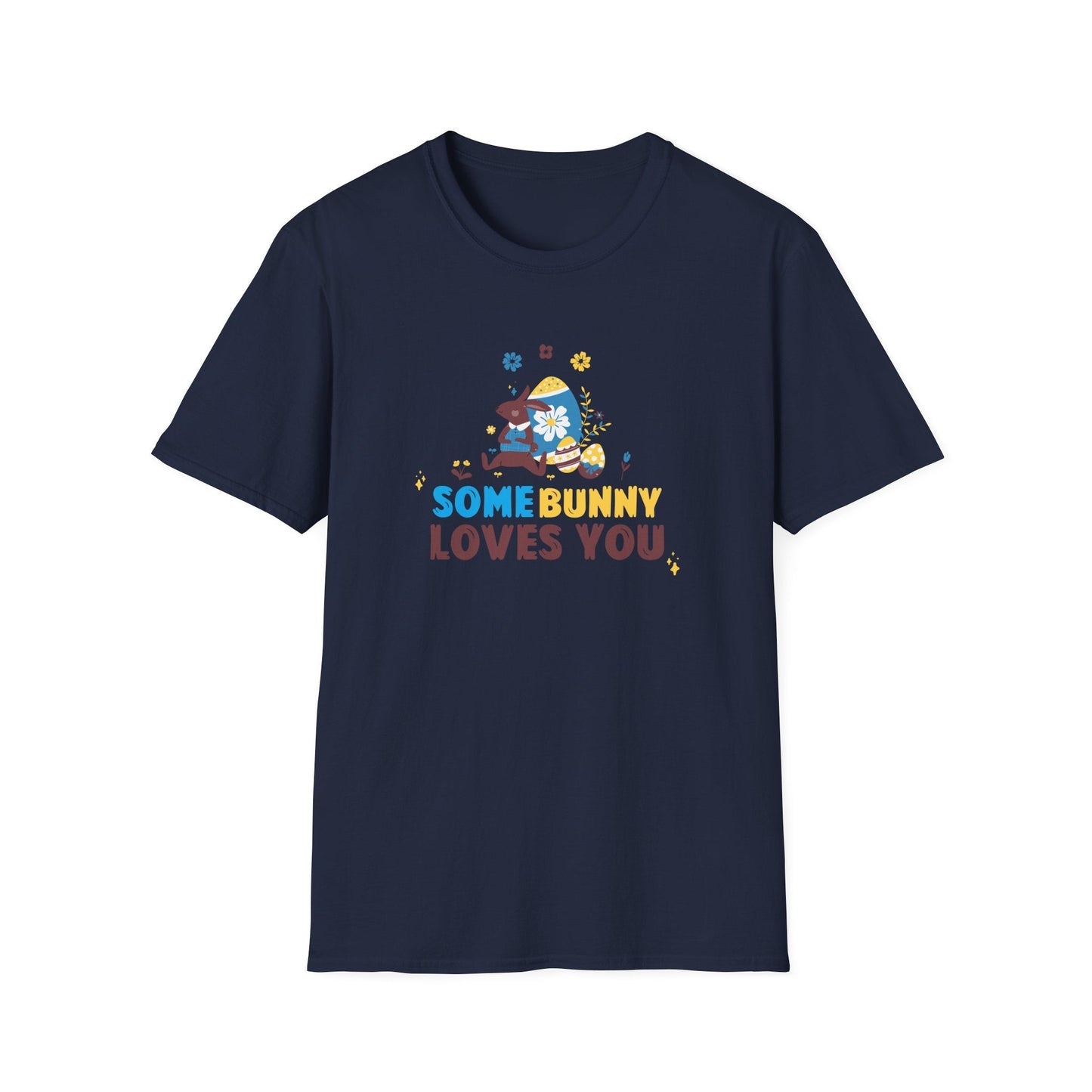 Easter Bunny T Shirt Unisex Gildan Softstyle 64000 Art Design With Easter Prints