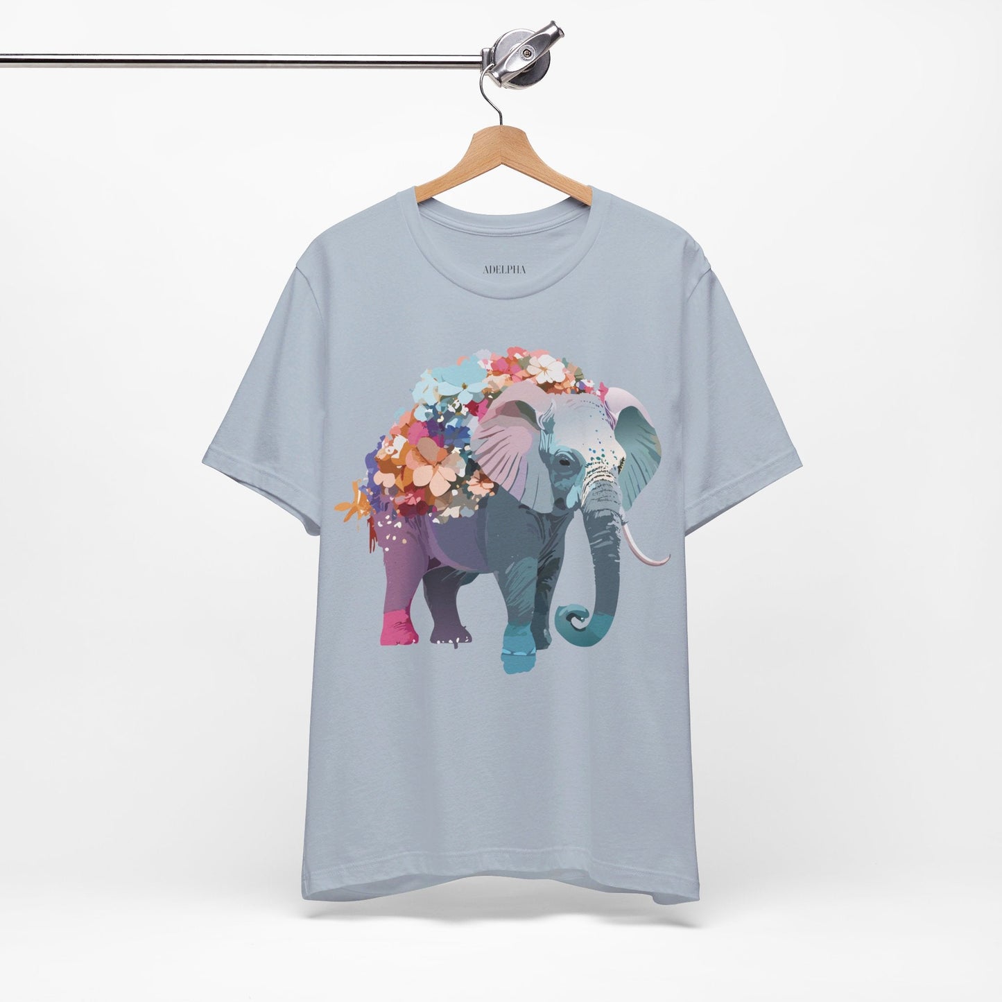 Adelpha Elephant Graphic Tee Unisex Short Sleeve Vintage Inspired Art Design Collection