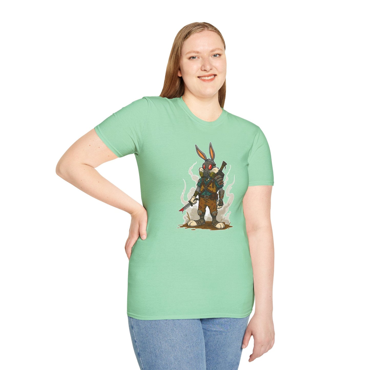 Cartoon Bunny Graphic Unisex Cotton Animal Animation Artwork Design Tee 13