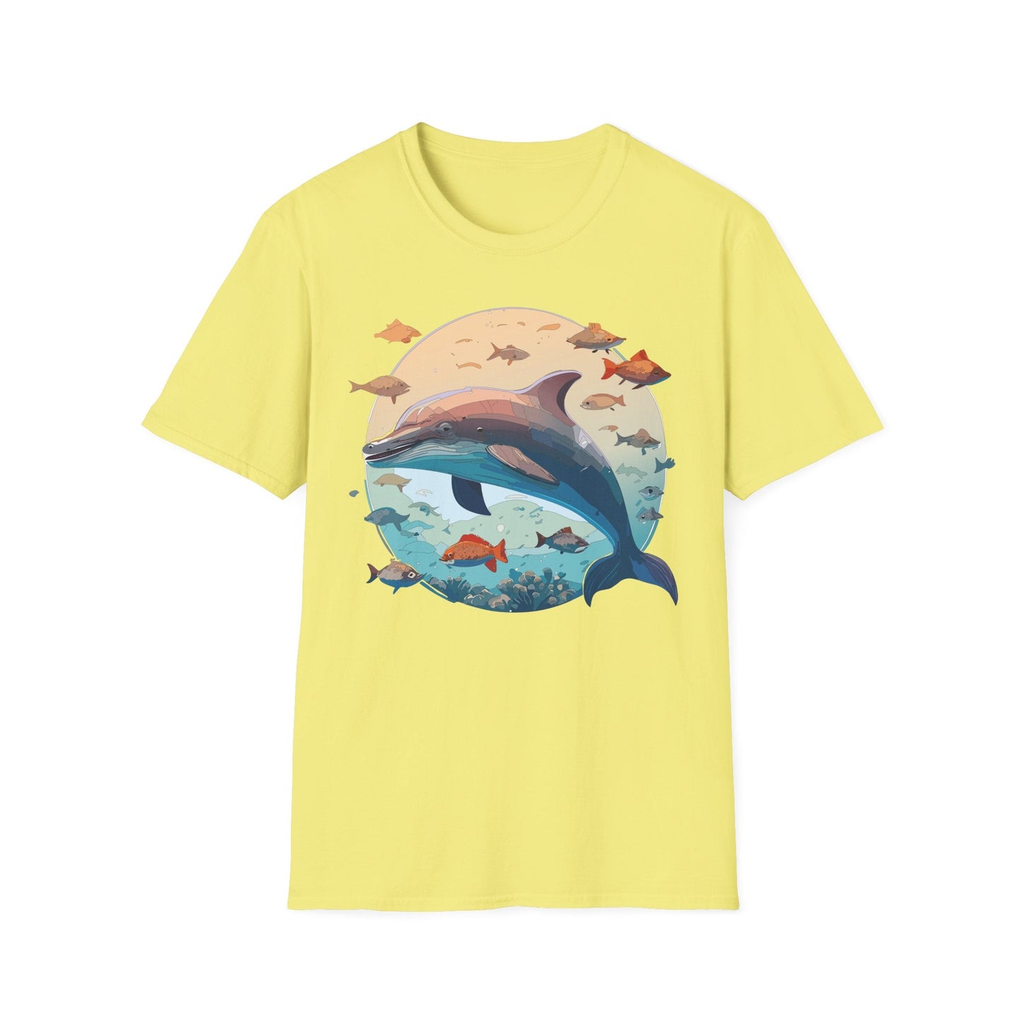 Dolphin Shirt Unisex Softstyle T Shirt 64000 100 Percent Ring Spun Cotton Tee For Everyday Comfort