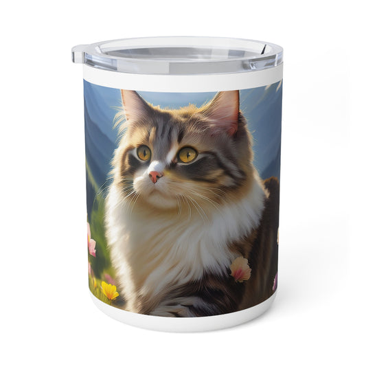 10 Art Design Insulated Coffee Mug Clear Lid 10oz Insulated Coffee Mug 10oz