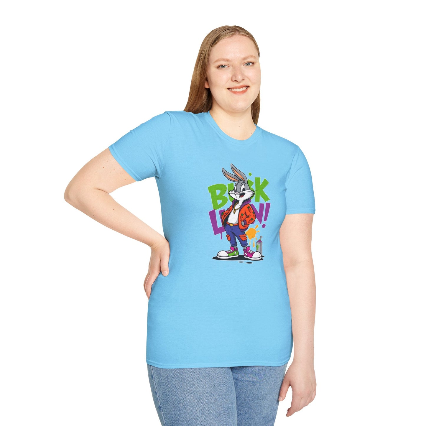 Cartoon Animal Graphic Tee Shirt Short Sleeve Unisex Animation Tee Softstyle Gildan 64000 Cotton