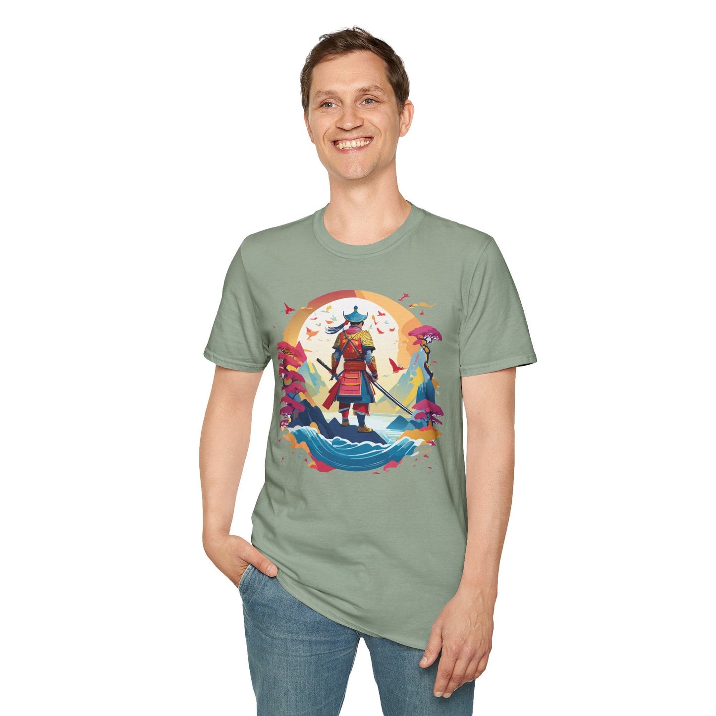 Samurai Shirt Unisex Tee Made With 100 Percent Ring Spun Cotton Soft Durable Comfort Gildan 64000