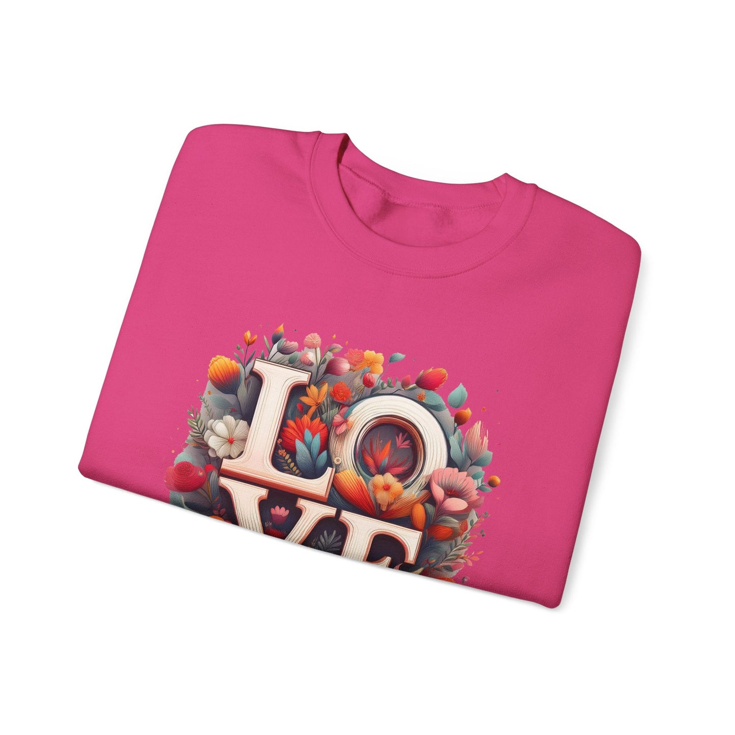 Floral Love Valentines Day Sweatshirt Unisex Crewneck Love Flower Gift Idea Cozy Everyday Wear