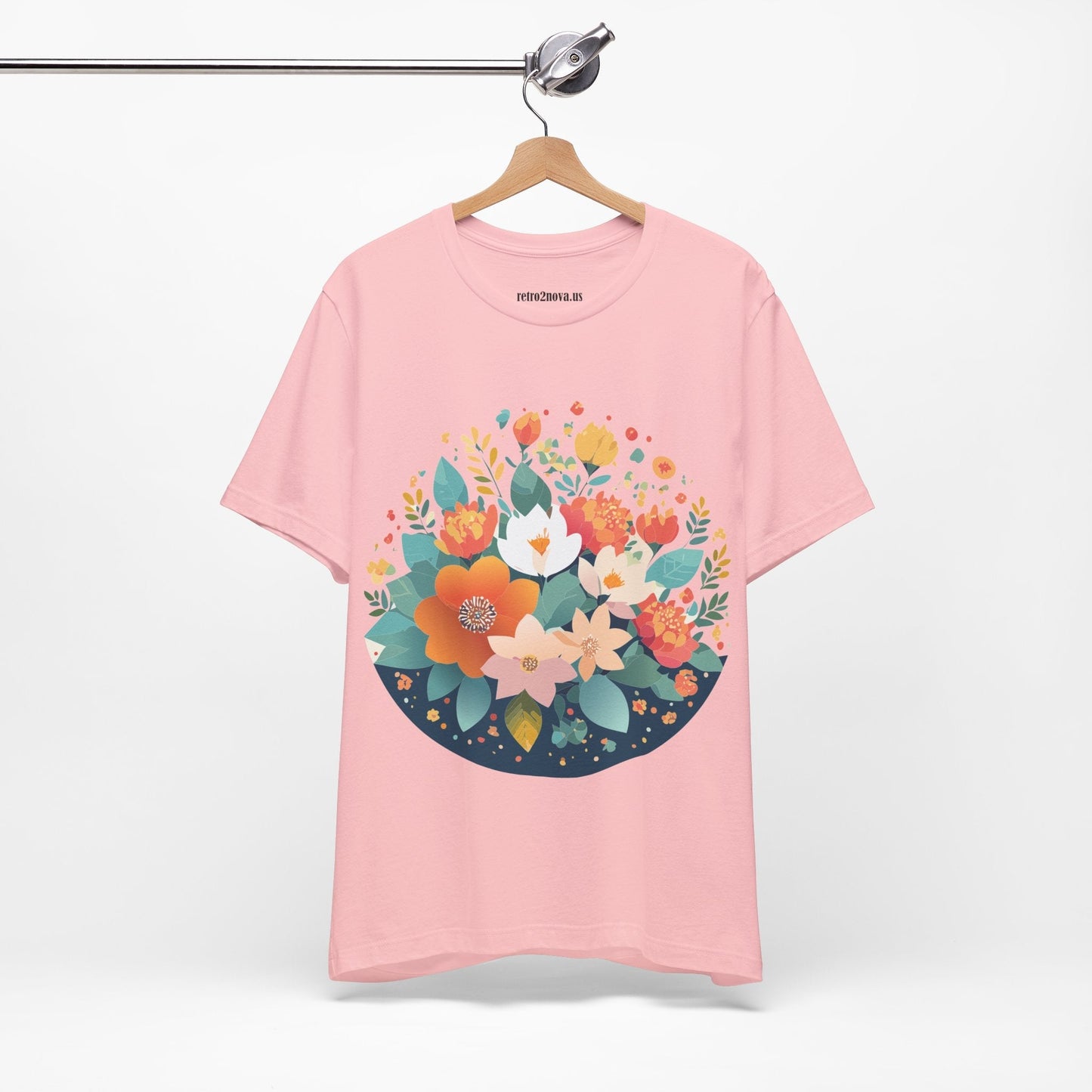 Floral Flowers Shirt Unisex Lightweight Breathable Jersey Tee Floral Pattern Short Sleeve