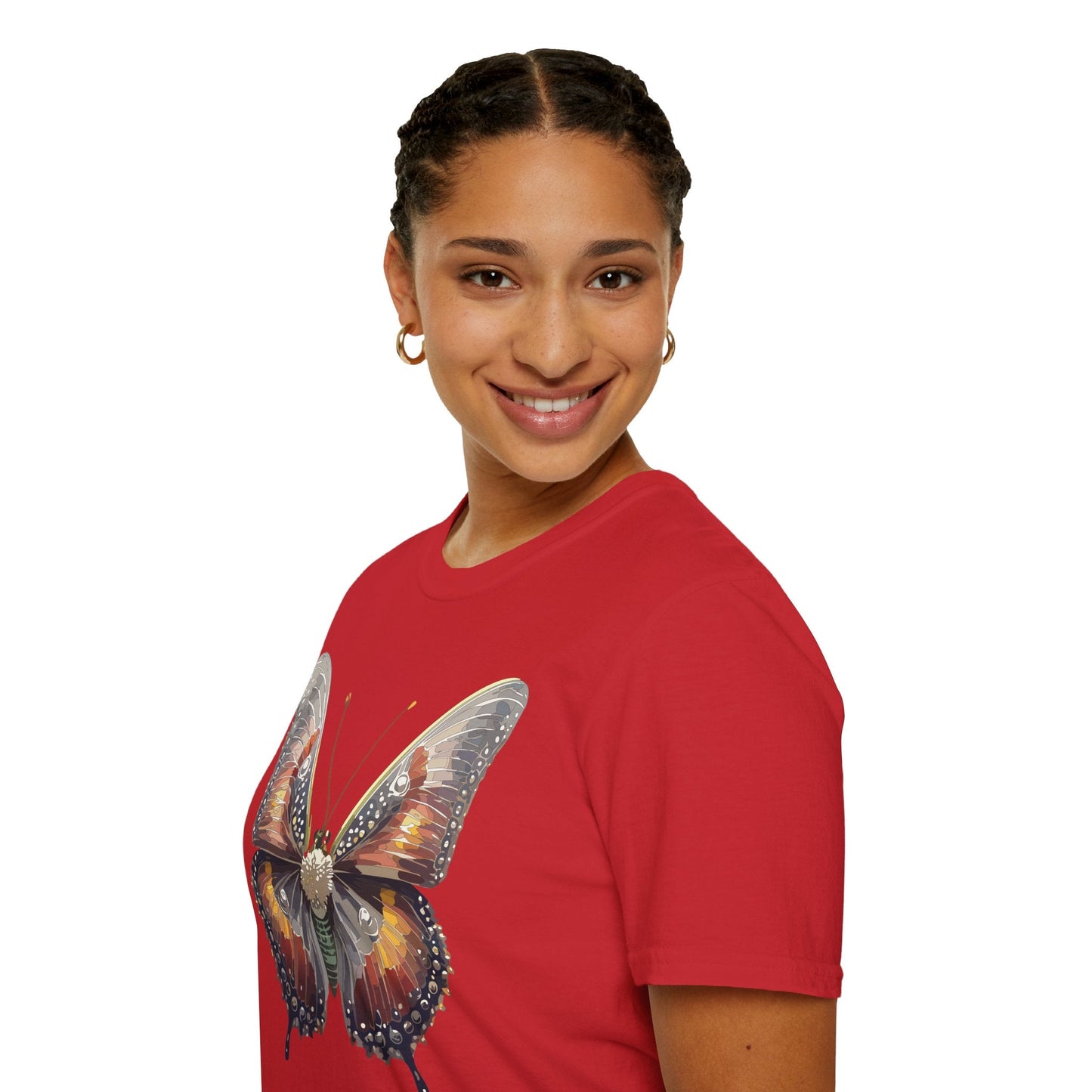 Butterfly Shirt Unisex Lightweight 100 Cotton Gildan Softstyle 64000 Tee Monarch Butterfly Design