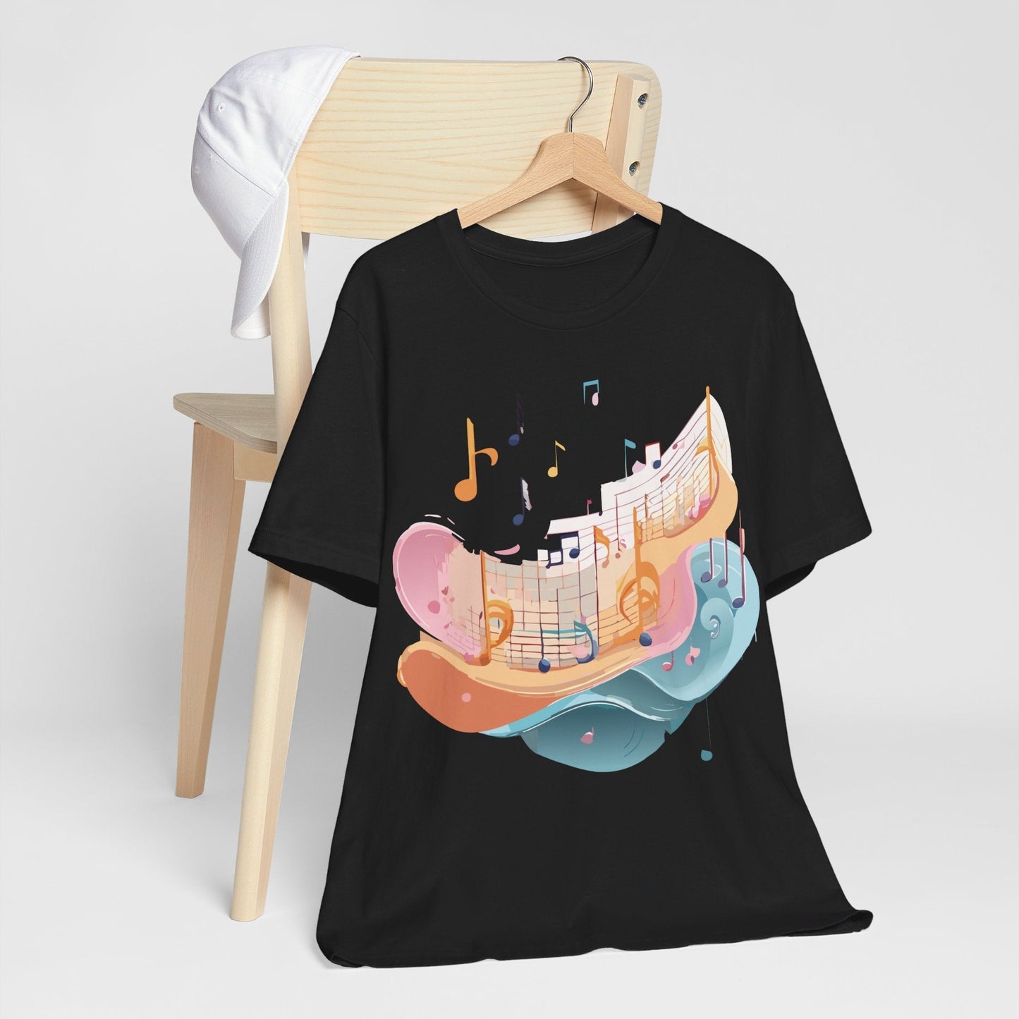 Music Graphic Unisex 100 Cotton Vintage Art with Musical Elements Tee 27