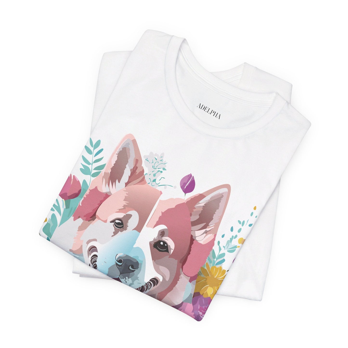 Unisex Graphic Dog Shirt Vintage Inspired Tee With Adelpha Artwork Short Sleeve Tee