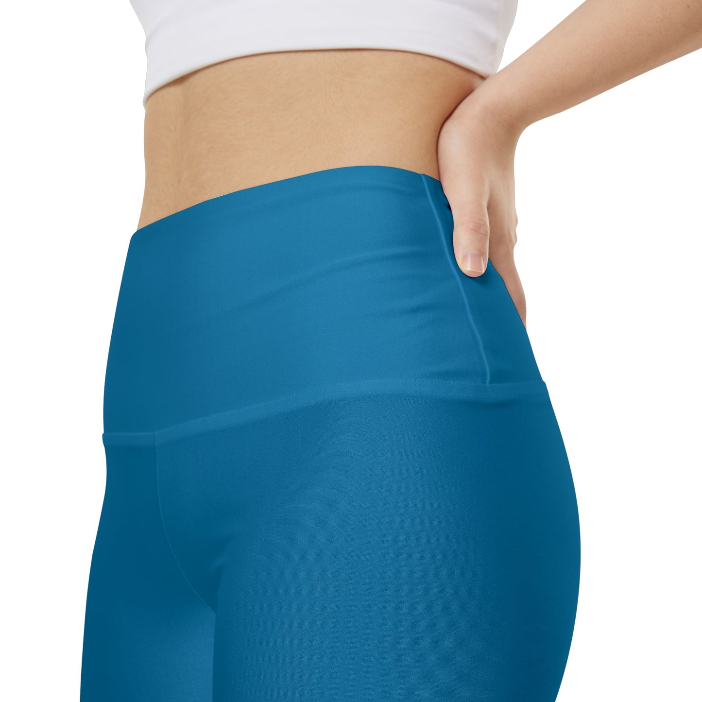 Cerulean Blue Women's Workout Shorts — Solid High-Waist Biker Shorts for Exercise & Everyday Wear