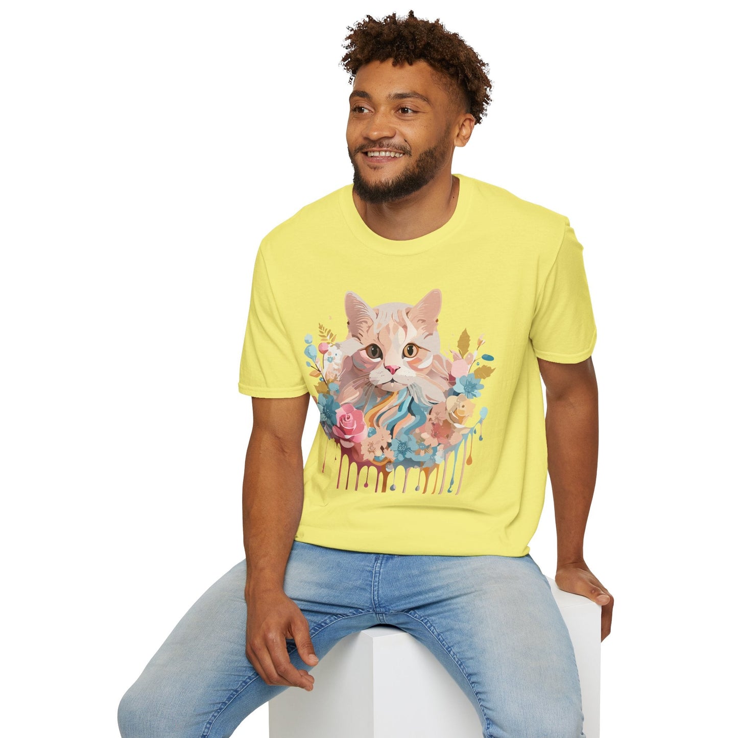 Unisex Cat Shirt Kitten Tee Cat Lover Tee Softstyle 64000 Gildan