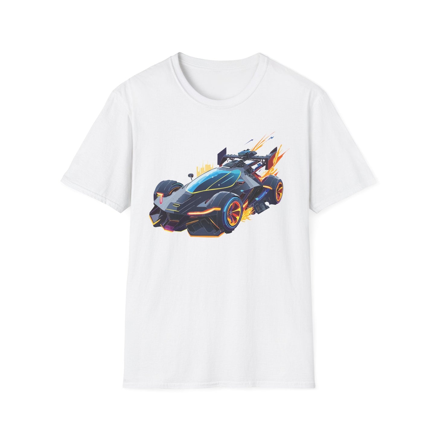 Unisex Car T Shirt With Cars Design Hot Wheels Graphic Tee Gildan Softstyle 64000