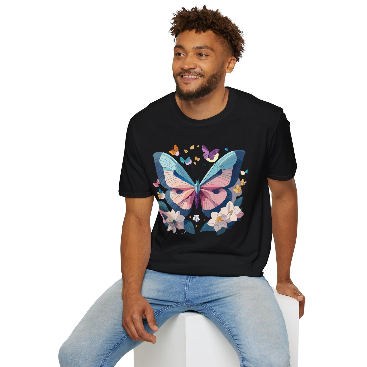 Butterfly Shirt Unisex T Shirt Softstyle Gildan 64000 Ring Spun Cotton Monarch Design