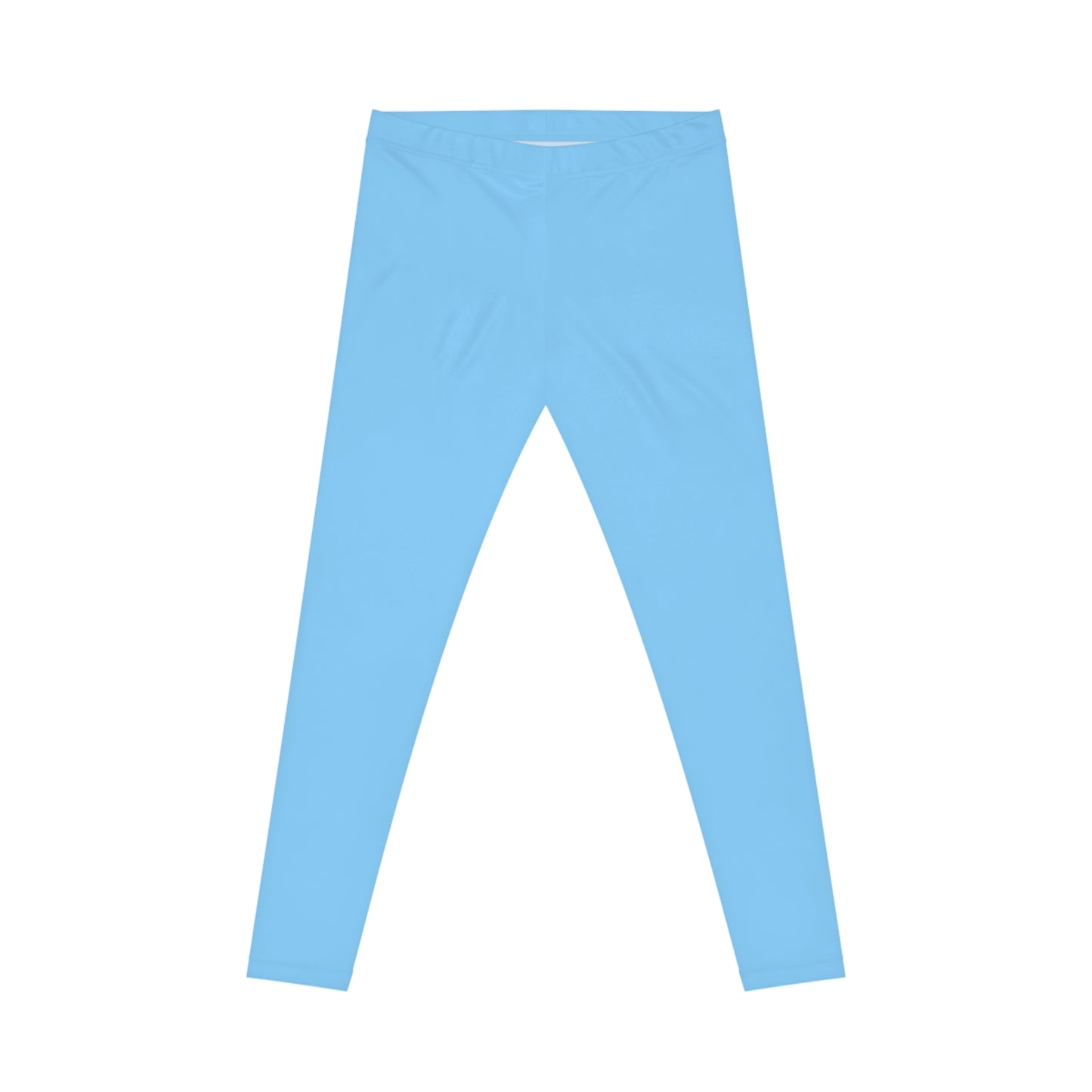 Sky Blue Color Women's Poly-Span Casual Leggings XS-2XL
