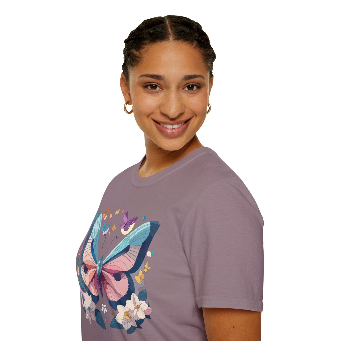 Butterfly Shirt Unisex T Shirt Softstyle Gildan 64000 Ring Spun Cotton Monarch Design