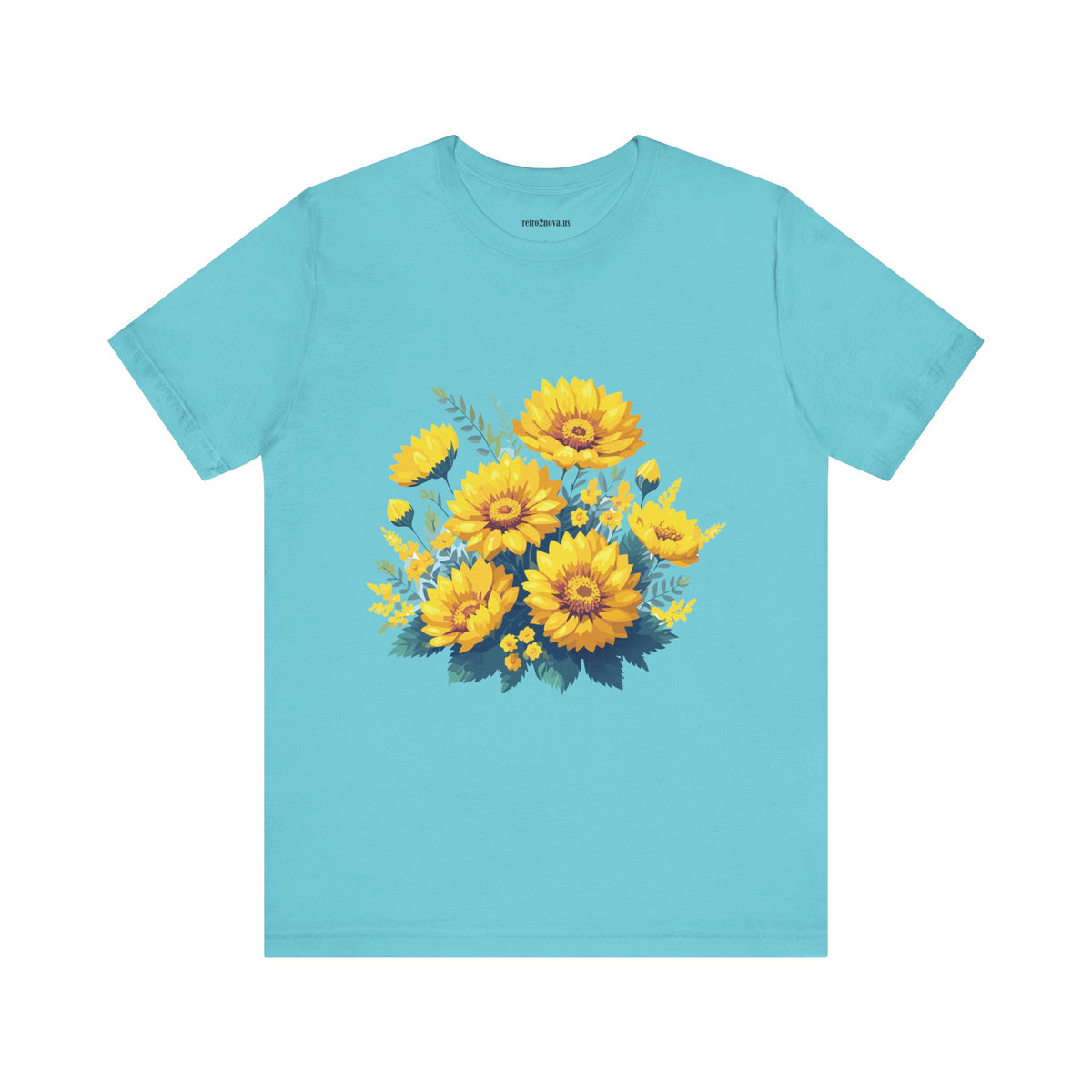 Floral Graphic Unisex Cotton Bella+Canvas Tee with Flowers Design ab16