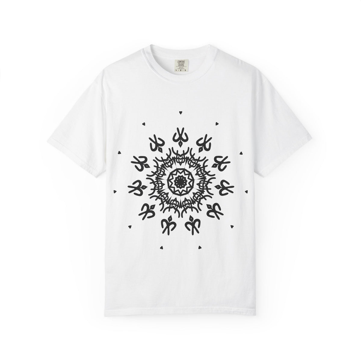 Unisex Garment Dyed Cotton T-Shirt with Mandala Graphic Design
