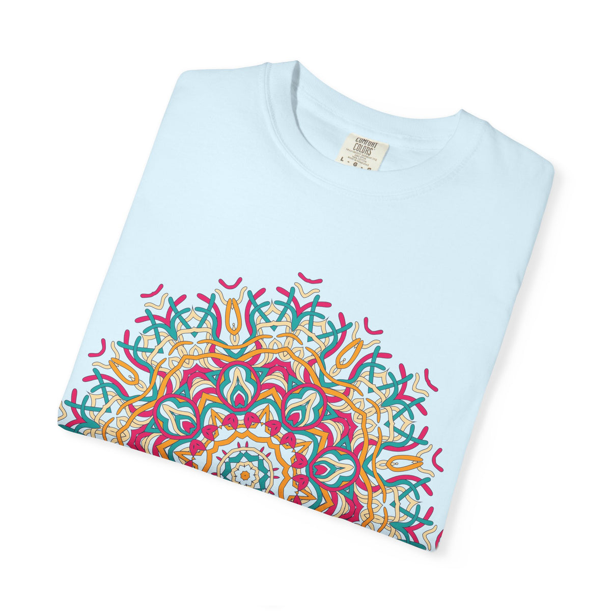 Unisex Garment Dyed Cotton T-Shirt with Mandala Graphic Design